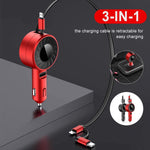 4 in 1 Retractable Car Charger - Premierity