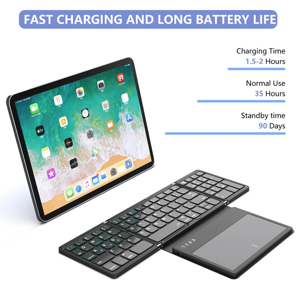 Foldable Bluetooth Keyboard with Touchpad