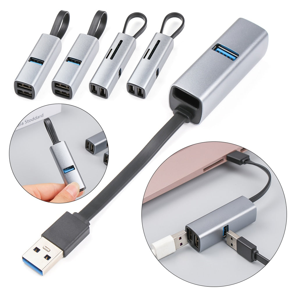 Mini USB Hub with Card Reader