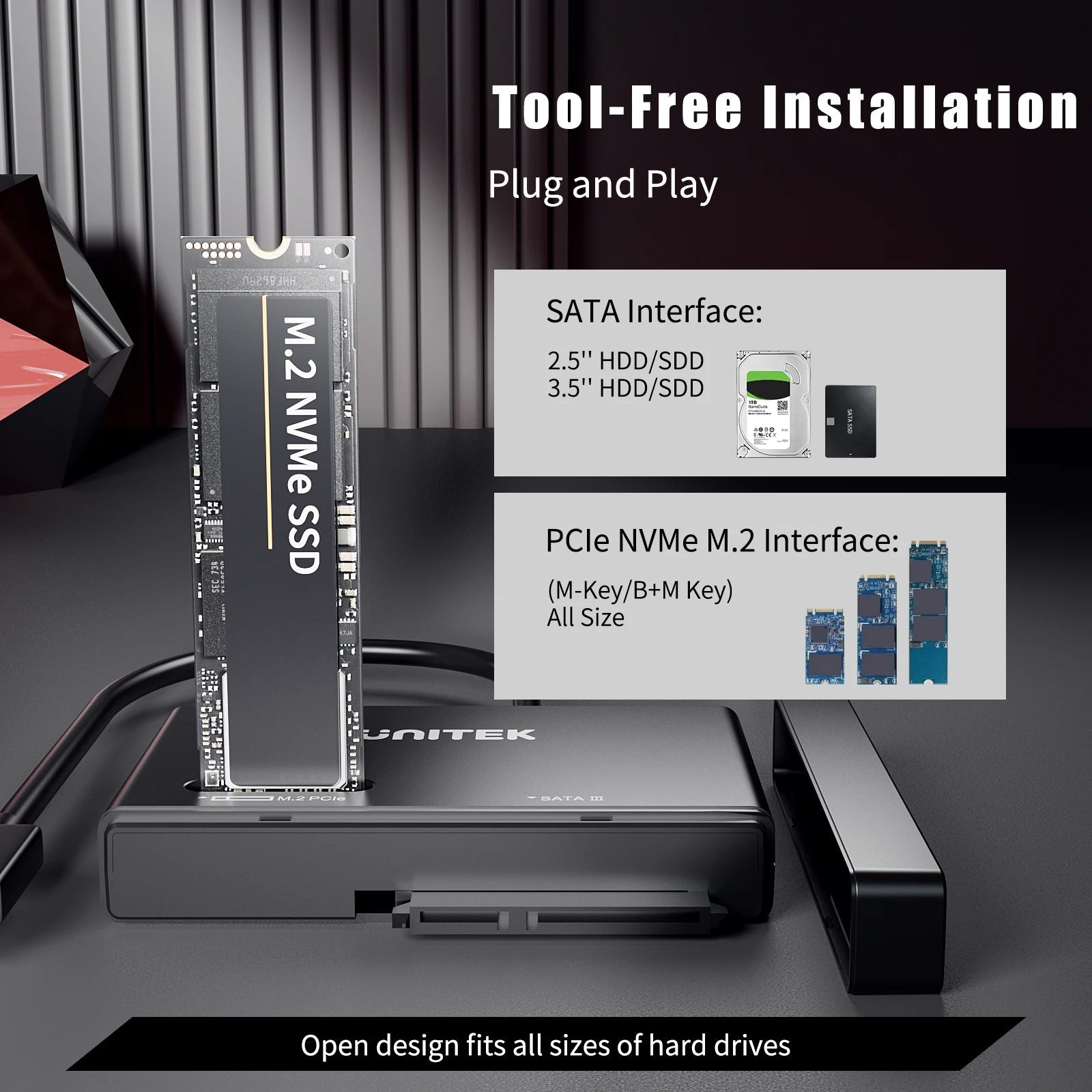 M.2 NVMe & SATA HDD/SSD Adapter