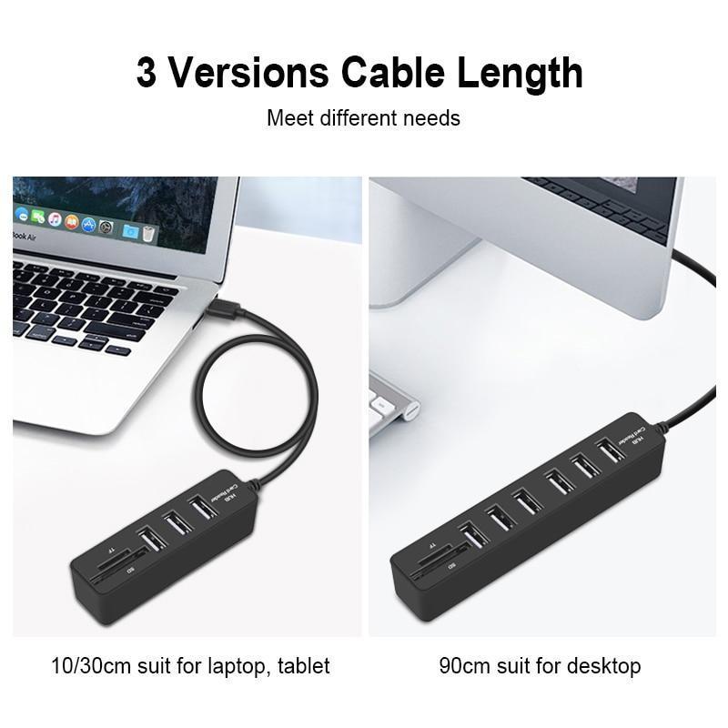 6-Port USB Hub with Card Reader - Premierity
