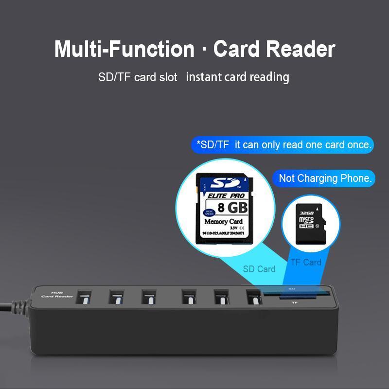 6-Port USB Hub with Card Reader - Premierity