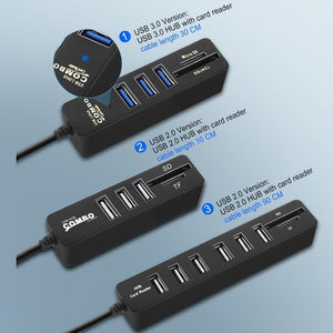 6-Port USB Hub with Card Reader - Premierity
