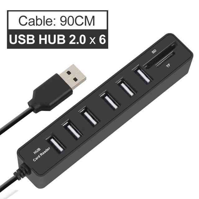 6-Port USB Hub with Card Reader - Premierity