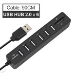 6-Port USB Hub with Card Reader - Premierity