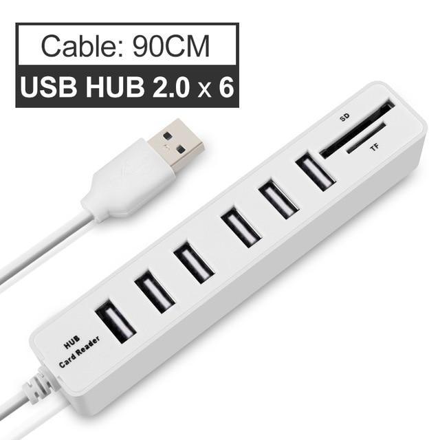 6-Port USB Hub with Card Reader - Premierity