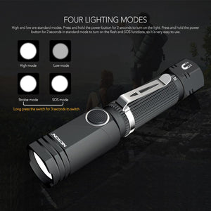 600 Lumens Tactical Flashlight - 90° Rotatable, 4 Light Mode - Premierity