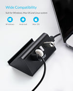 4-Port USB Hub with Phone Stand