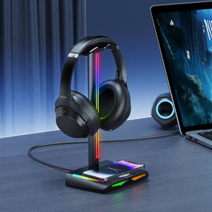 RGB Headphone Stand with Wireless Charging