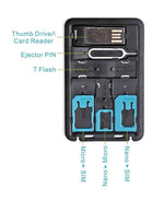8 in 1 Credit Card Sized SIM & microSD Card Case - Premierity