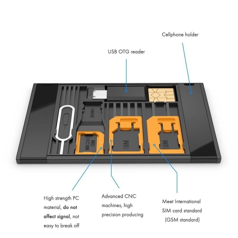 8 in 1 SIM Card Holder & microSD Card Reader - Premierity