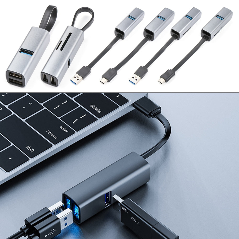 Mini USB Hub with Card Reader