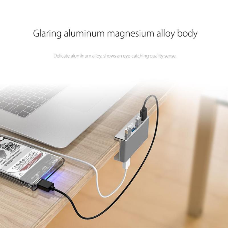 4 Port Clip-Type USB 3.0 Aluminum Hub