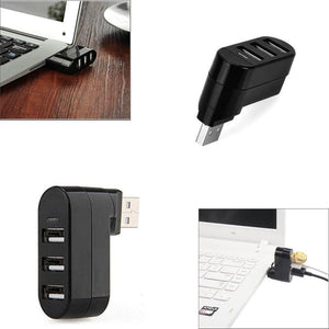 Mini Rotatable 3-Port USB Hub (Get 2-Pack, Save 30%!) - Premierity
