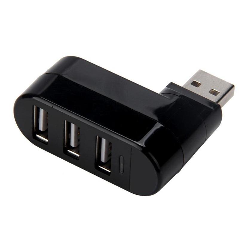 Mini USB 2.0 Hub 4 Port USB Hub,[90°/180° Degree Rotatable] USB